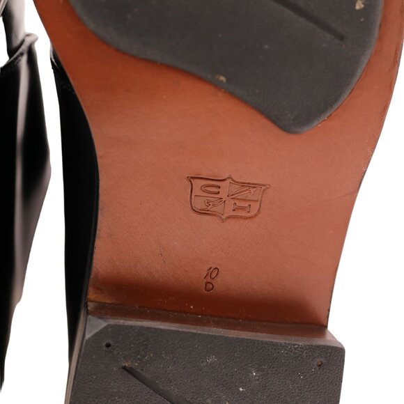 Cole Haan Mens 10D Black Leather Monk Strap Loafers Buckle Dress Shoes Slip-ons - Picture 12 of 13